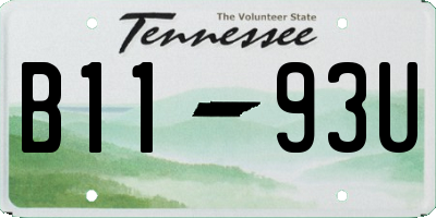 TN license plate B1193U