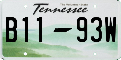 TN license plate B1193W