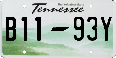 TN license plate B1193Y