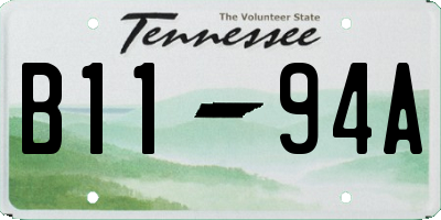 TN license plate B1194A