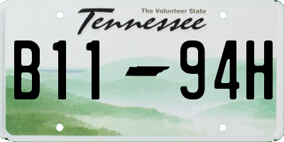 TN license plate B1194H