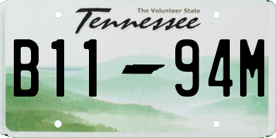 TN license plate B1194M