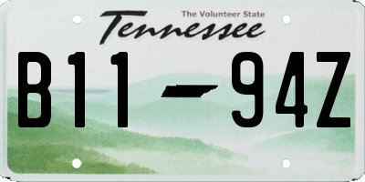 TN license plate B1194Z