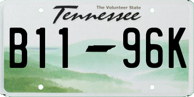 TN license plate B1196K