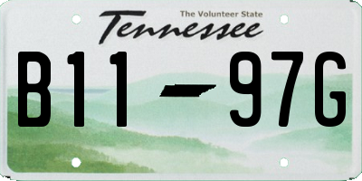 TN license plate B1197G