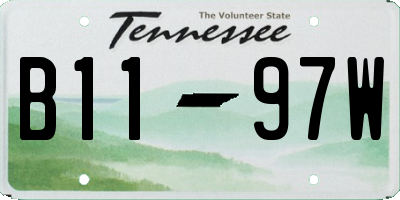 TN license plate B1197W