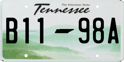 TN license plate B1198A