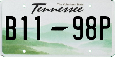 TN license plate B1198P