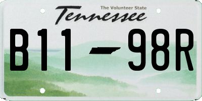 TN license plate B1198R