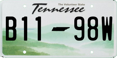 TN license plate B1198W
