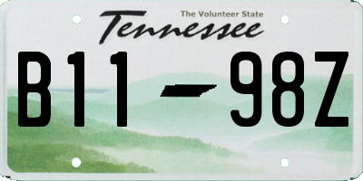 TN license plate B1198Z