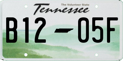 TN license plate B1205F