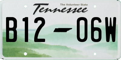 TN license plate B1206W