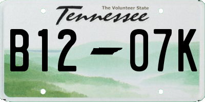 TN license plate B1207K