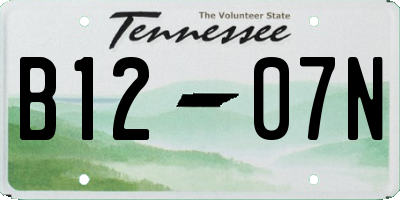 TN license plate B1207N