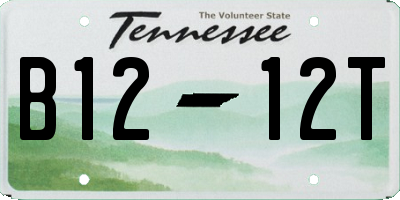 TN license plate B1212T