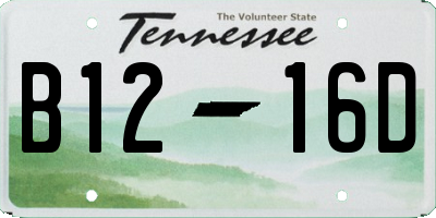 TN license plate B1216D