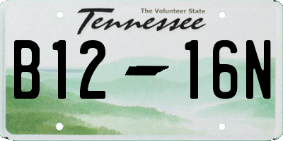 TN license plate B1216N