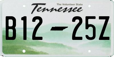 TN license plate B1225Z