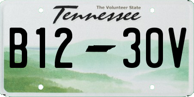 TN license plate B1230V