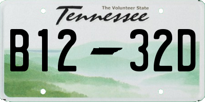 TN license plate B1232D