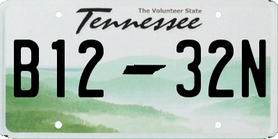 TN license plate B1232N