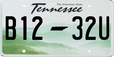 TN license plate B1232U