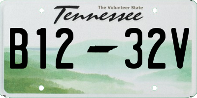 TN license plate B1232V