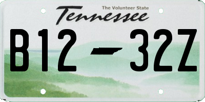 TN license plate B1232Z