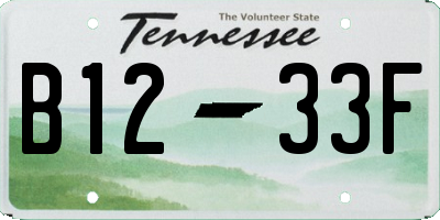 TN license plate B1233F