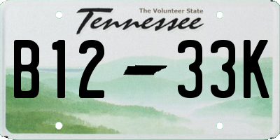 TN license plate B1233K