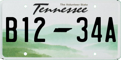 TN license plate B1234A