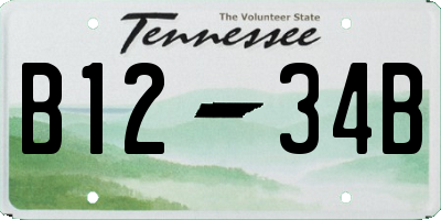 TN license plate B1234B