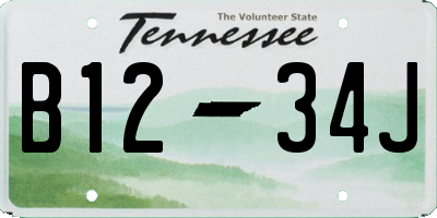 TN license plate B1234J