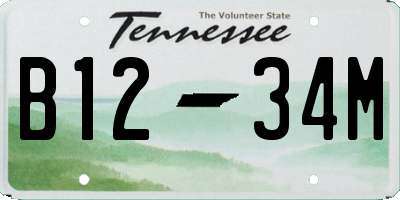 TN license plate B1234M