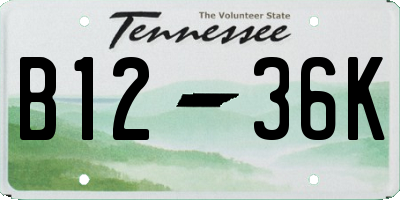 TN license plate B1236K