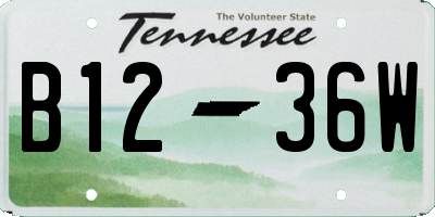 TN license plate B1236W