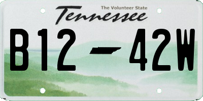 TN license plate B1242W