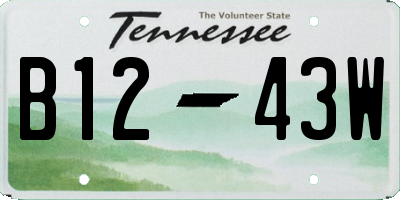 TN license plate B1243W