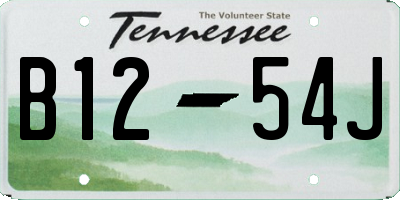 TN license plate B1254J