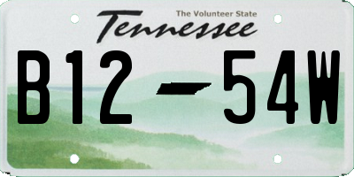 TN license plate B1254W