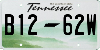 TN license plate B1262W
