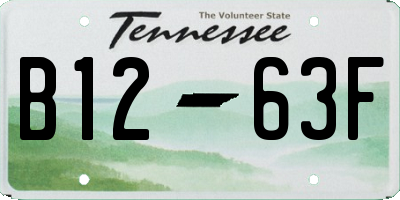 TN license plate B1263F