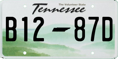 TN license plate B1287D