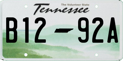 TN license plate B1292A