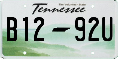 TN license plate B1292U