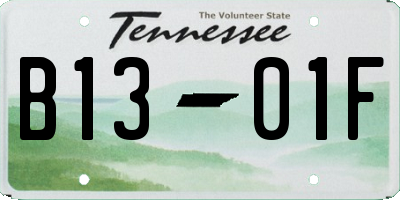 TN license plate B1301F
