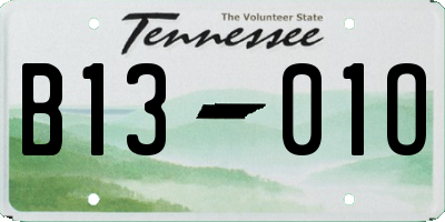 TN license plate B1301O