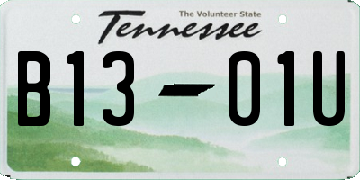 TN license plate B1301U