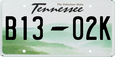 TN license plate B1302K